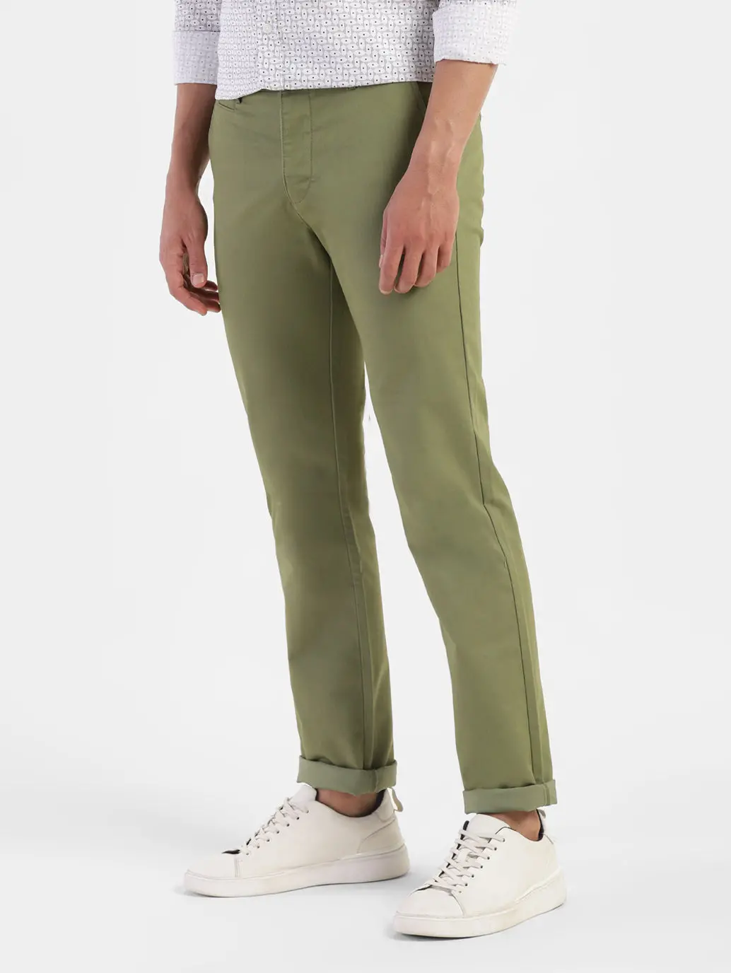 Men's Green Slim Fit Trousers 4