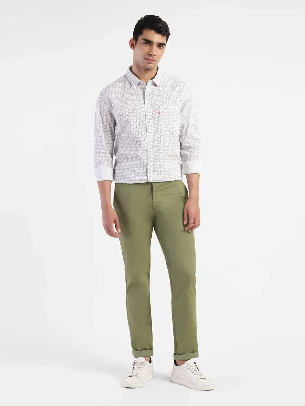 Men's Green Slim Fit Trousers 5