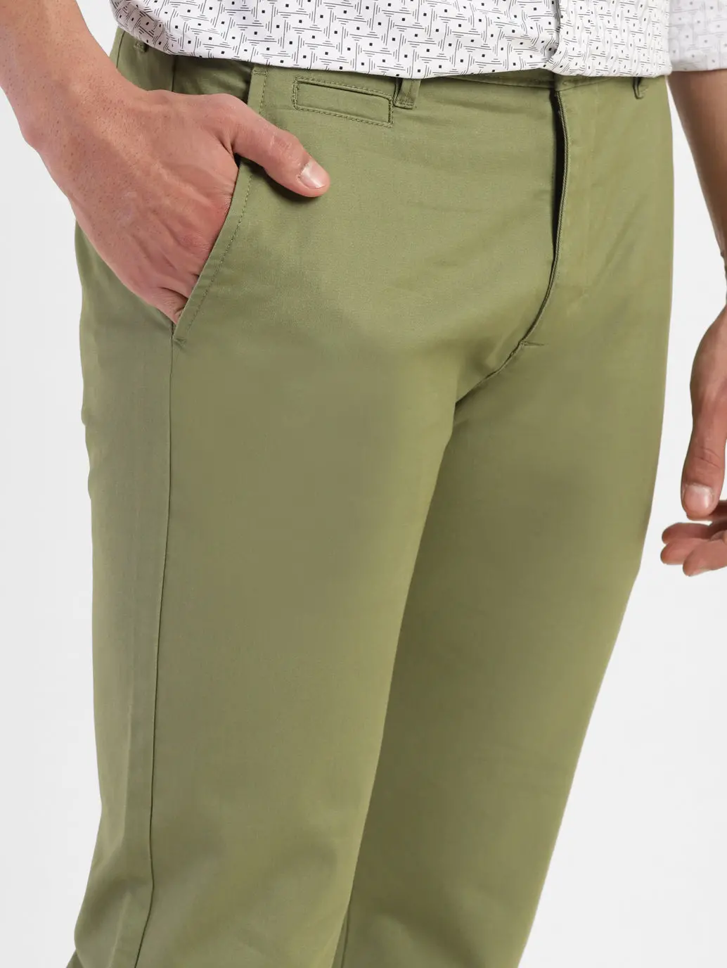 Men's Green Slim Fit Trousers 6