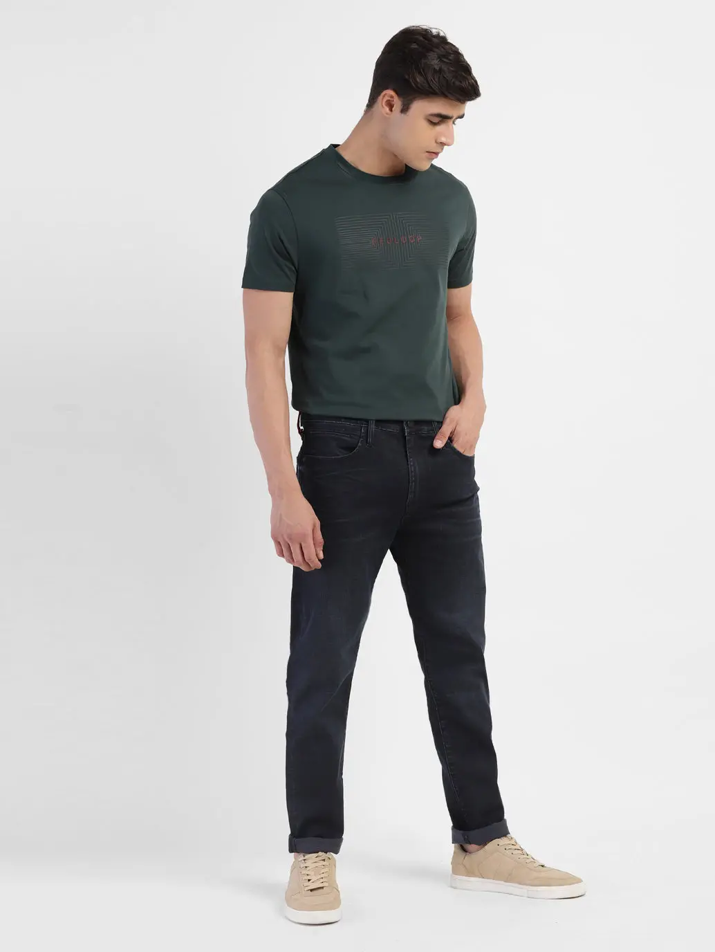 Men's Redloop 512 Blue Slim Tapered Fit Mid Rise Jeans 1