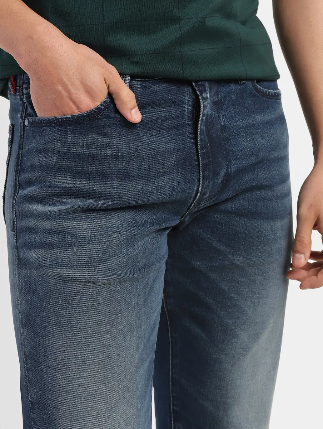 Men's Redloop 65504 Blue Skinny Fit Mid Rise Jeans 6