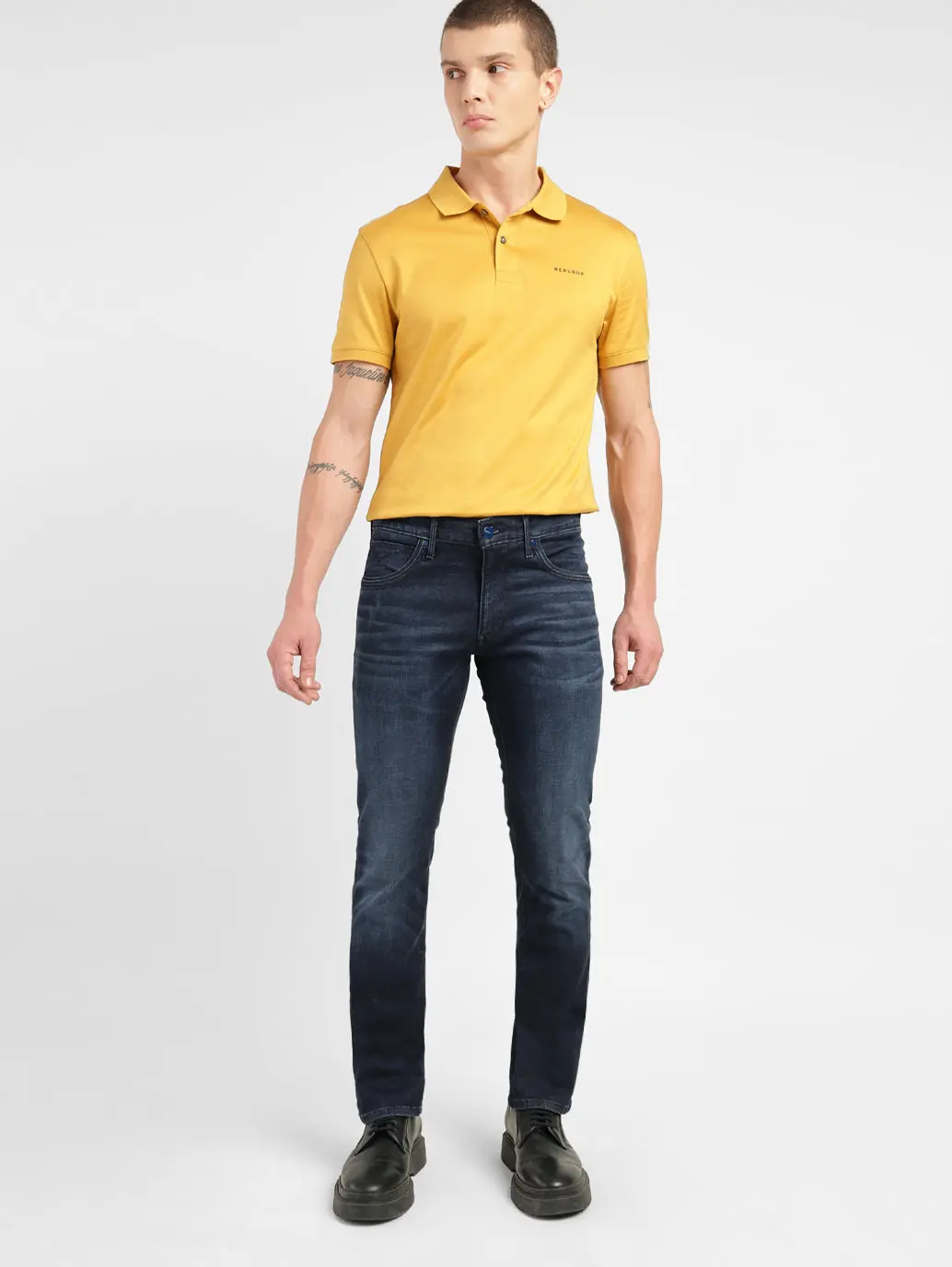 Men's Redloop 65504 Blue Skinny Fit Mid Rise Jeans 2