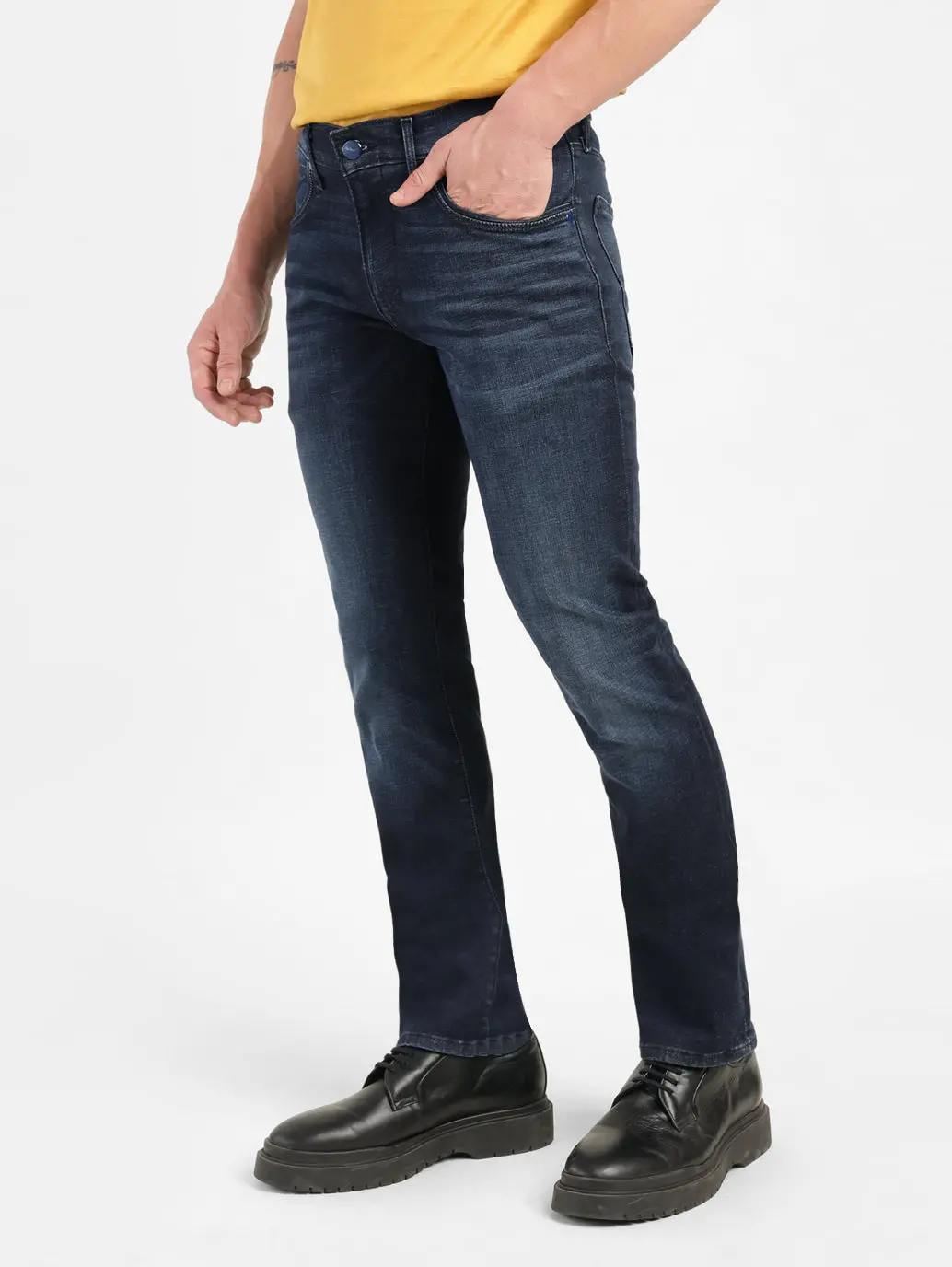 Men's Redloop 65504 Blue Skinny Fit Mid Rise Jeans 4
