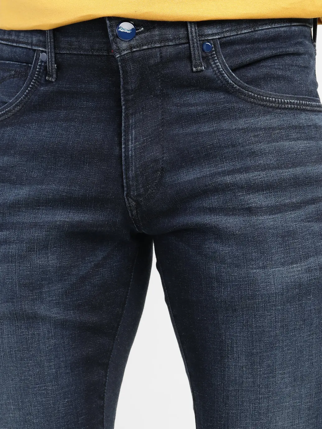 Men's Redloop 65504 Blue Skinny Fit Mid Rise Jeans 5