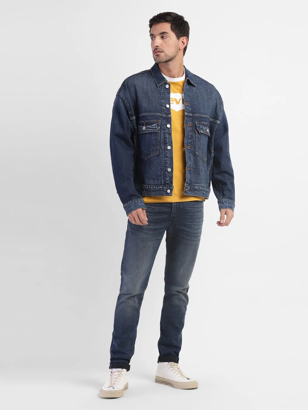 Men's Solid Spread Collar Jacket 1