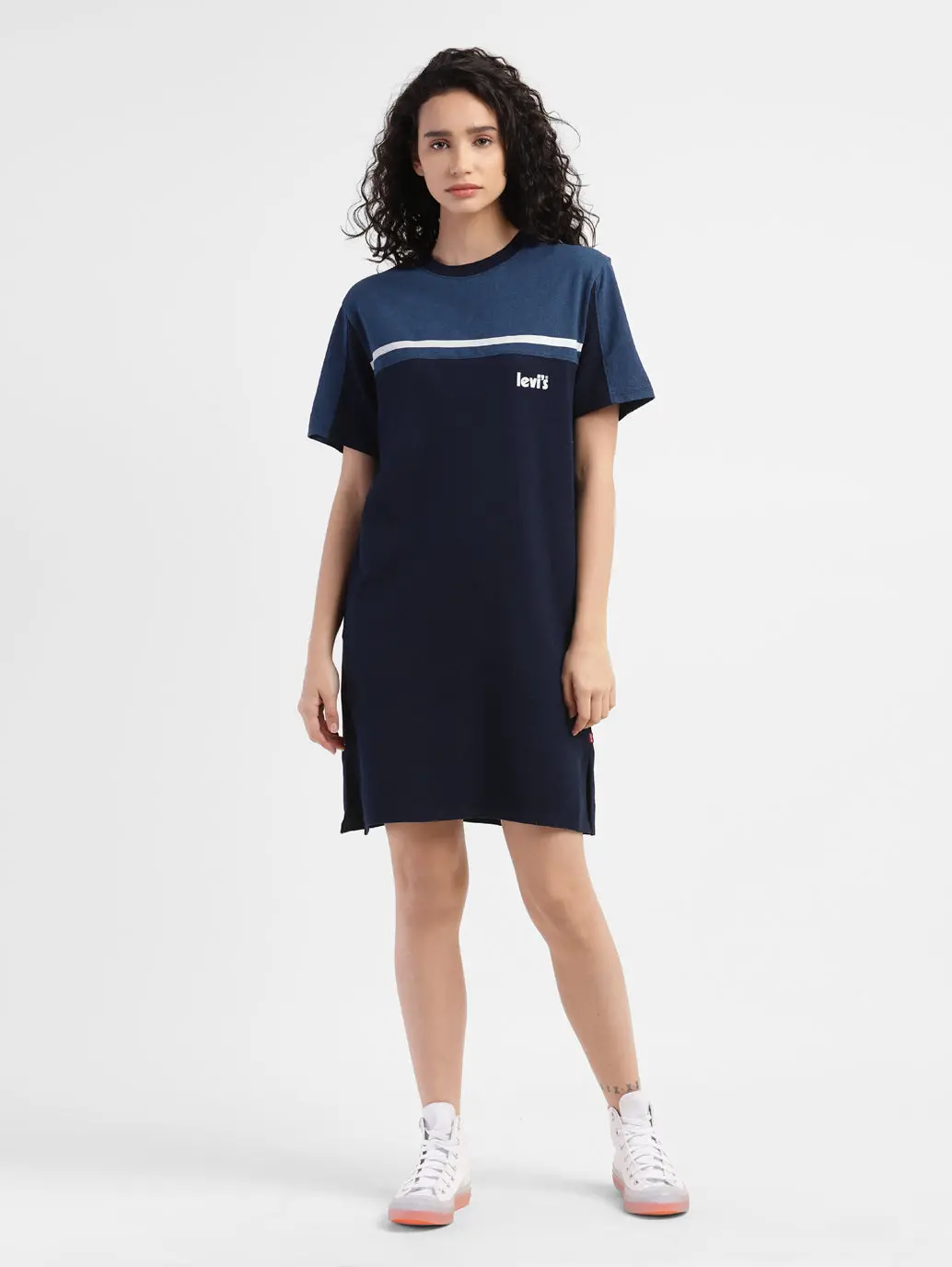 Women's Colorblock Round Neck Dress 2