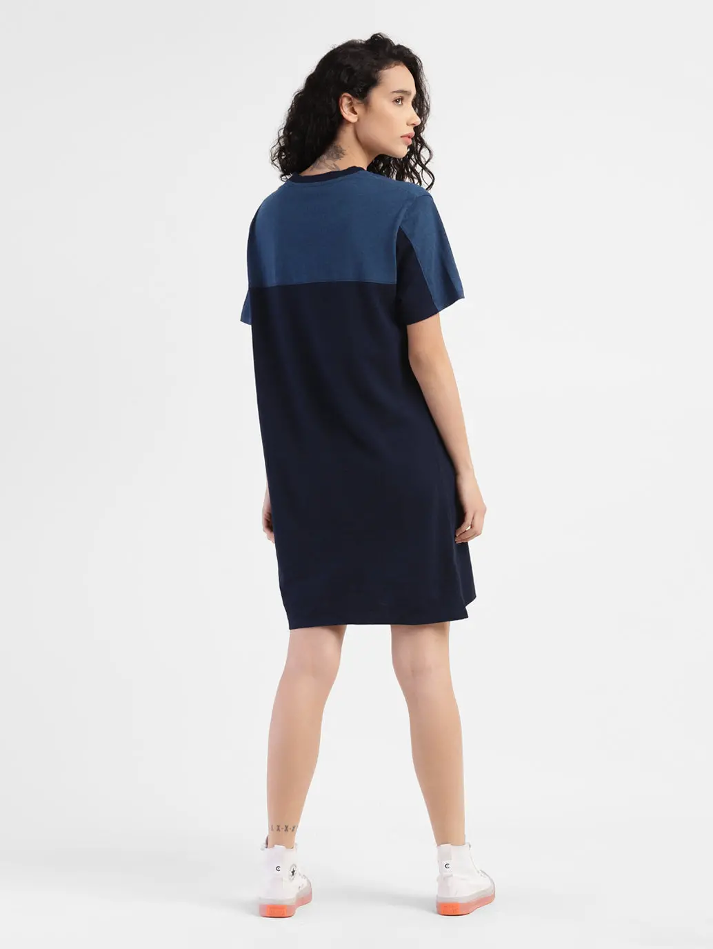 Women's Colorblock Round Neck Dress 3