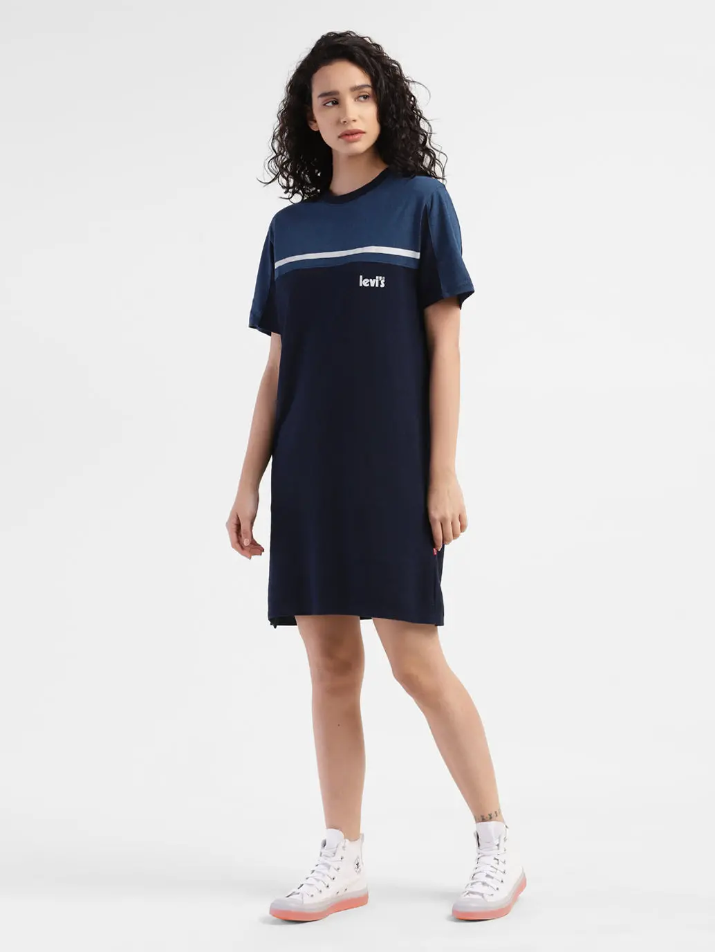 Women's Colorblock Round Neck Dress 4