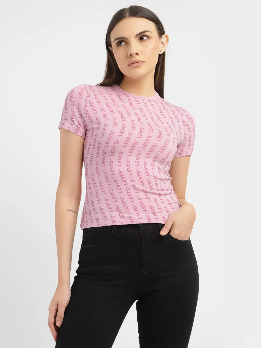 Women's Brand Logo Slim Fit T-Shirt 1