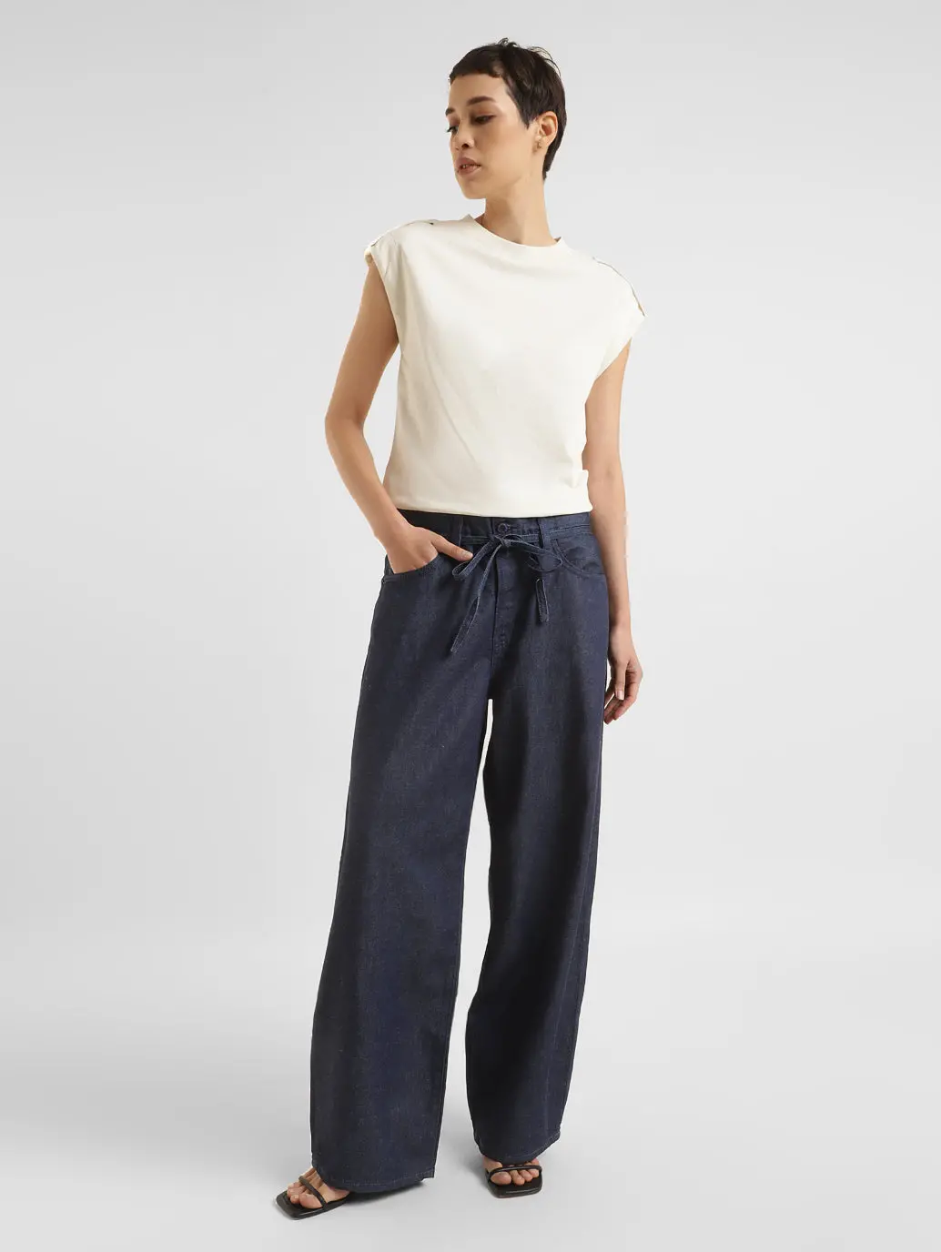 Women's Navy Blue Xl Balloon Loose Fit High Rise Jeans 2