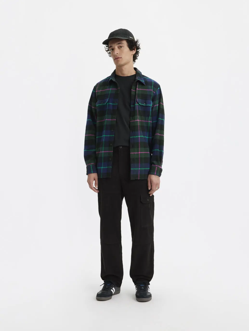Men's Black Cargo Fit Trousers 1