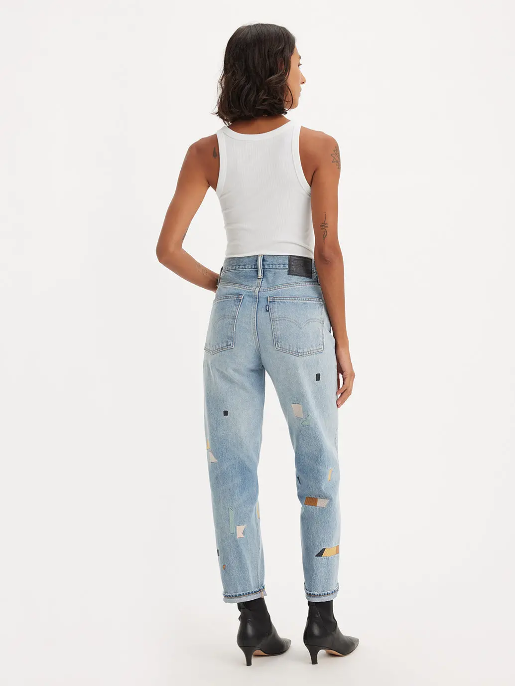 Women's Blue Loose Fit Mid Rise Jeans 3