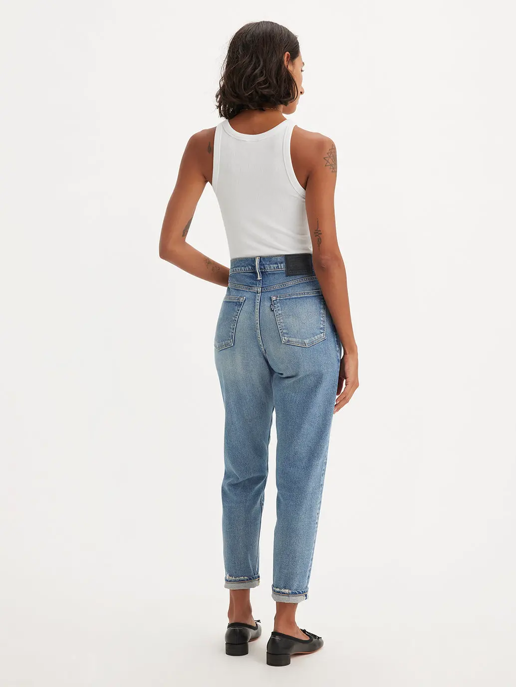 Women's Blue Loose Fit High Rise Boyfriend Jeans 3