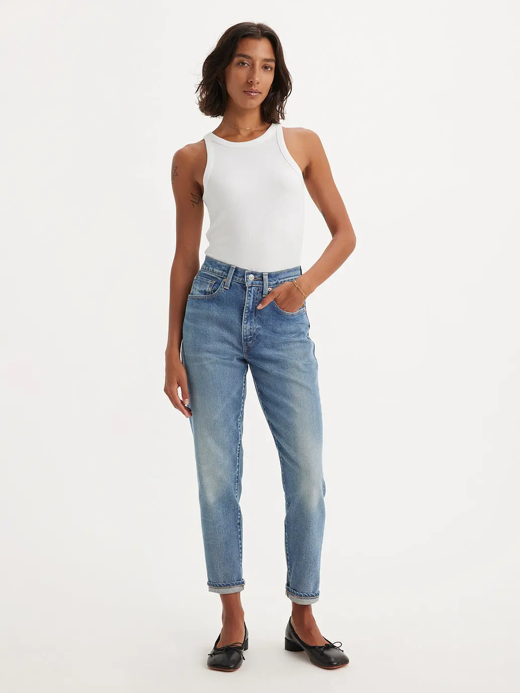 Women's Blue Loose Fit High Rise Boyfriend Jeans 5