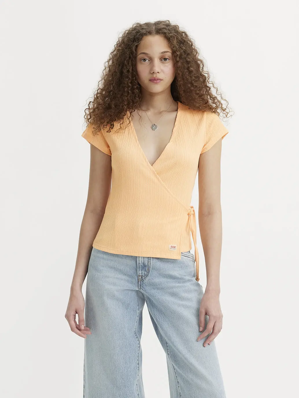Women's Textured V Neck Top 1