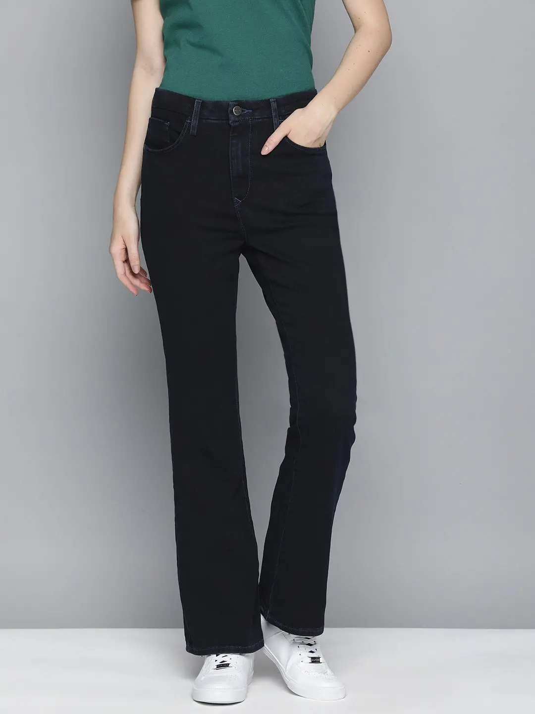 Women's Redloop 725 Navy Blue Bootcut Fit High Rise Jeans 1