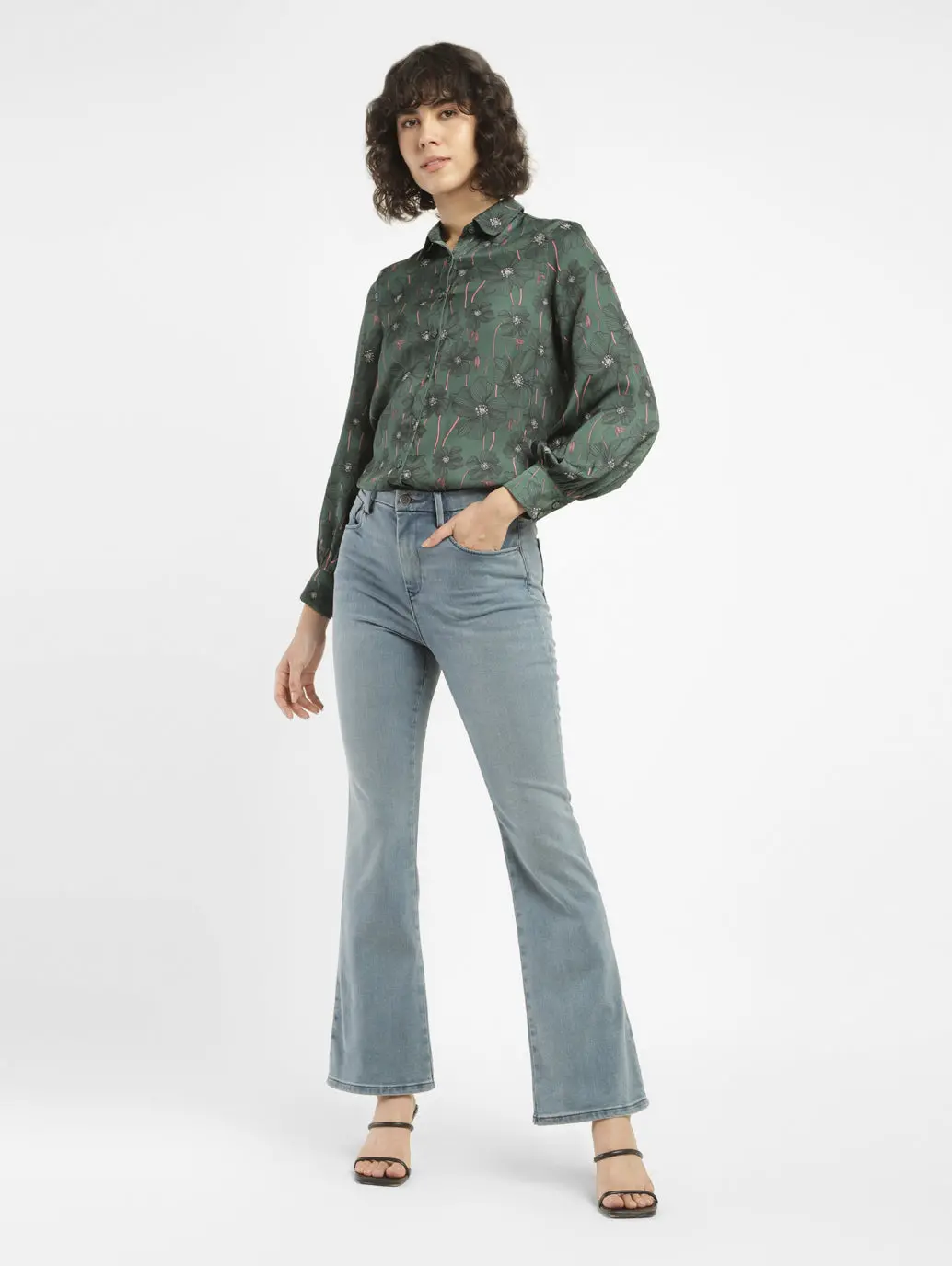 Women's Redloop 725 Blue Bootcut Fit High Rise Jeans 7