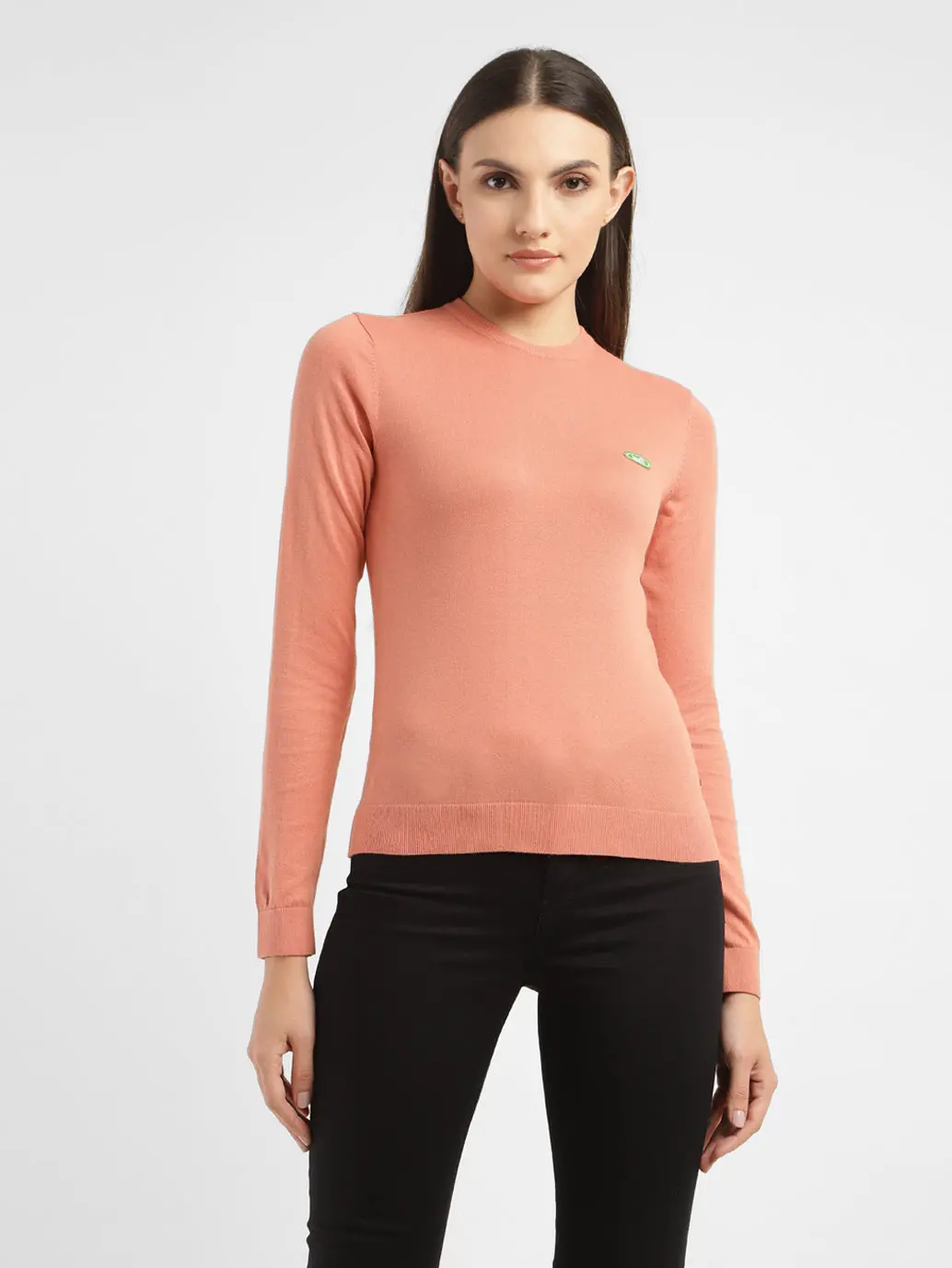 Women's Solid Crew Neck Sweater 1