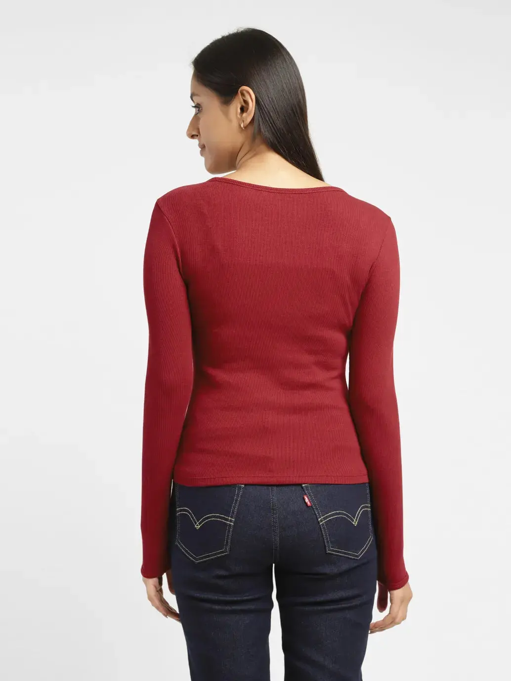 Women's Solid Scoop Neck Relaxed Fit T-Shirt 3
