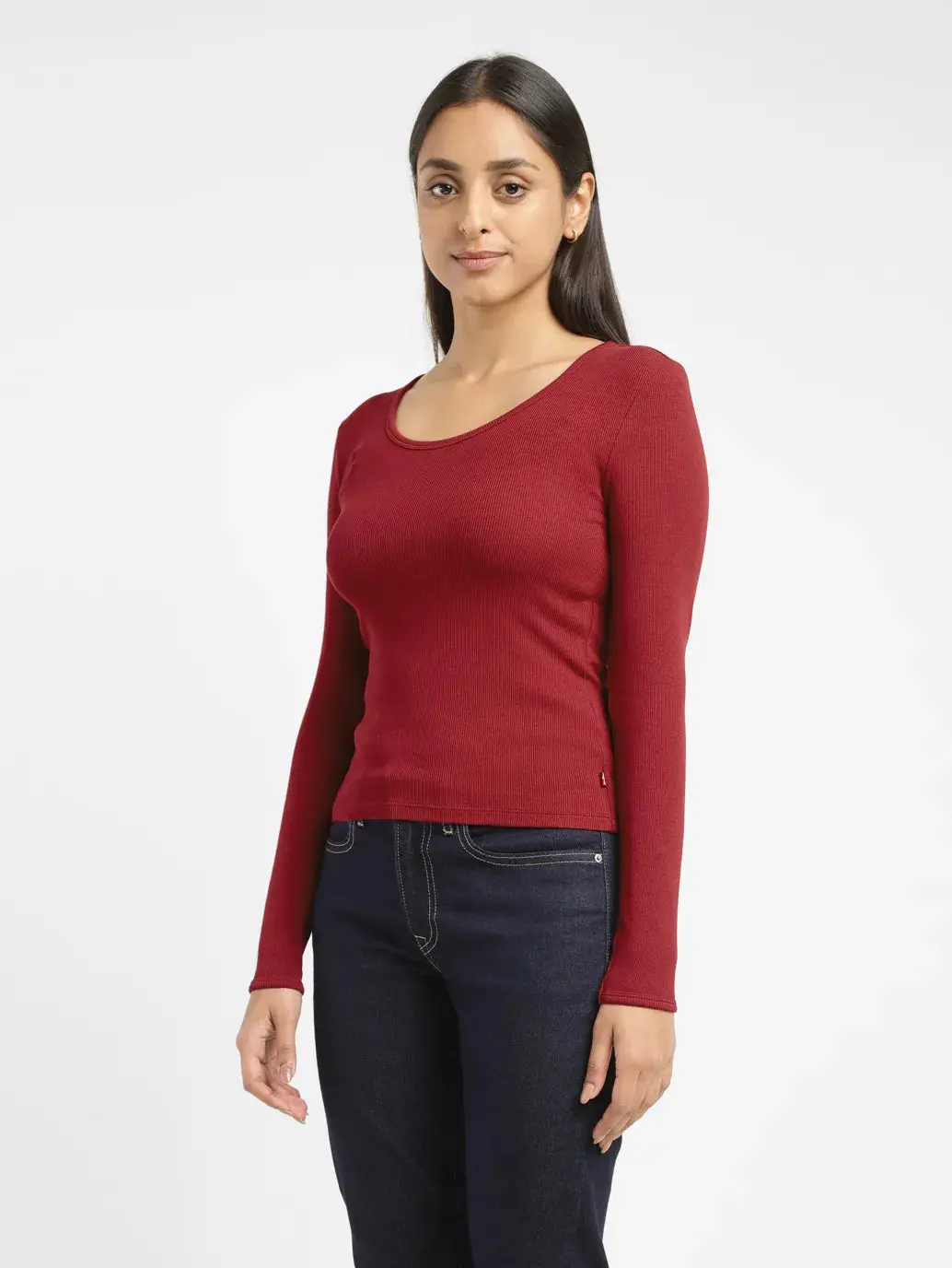 Women's Solid Scoop Neck Relaxed Fit T-Shirt 4