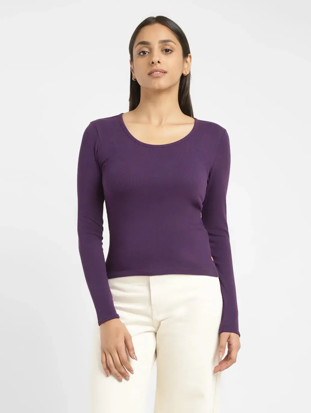 Women's Solid Scoop Neck Relaxed Fit T-Shirt 2