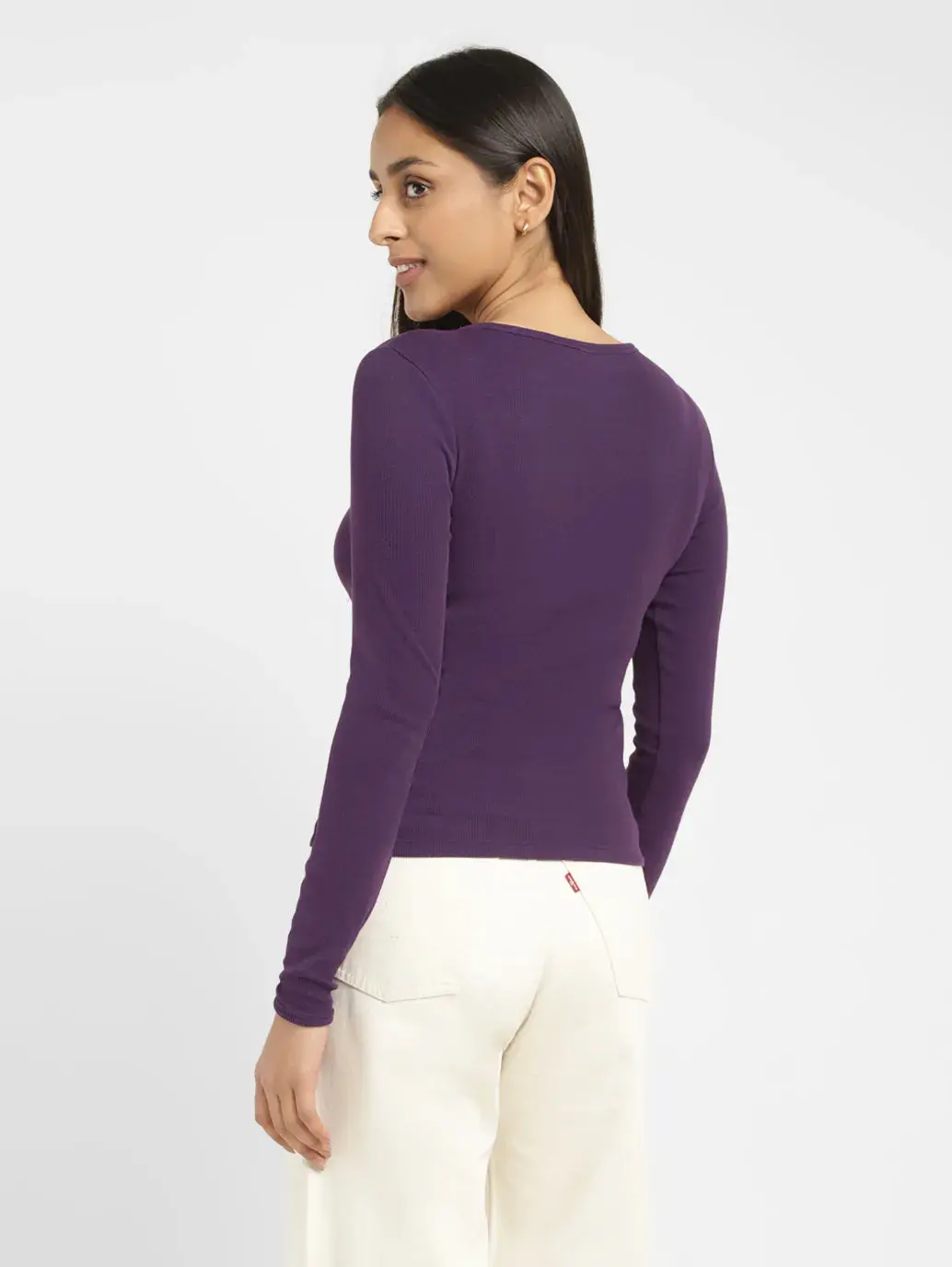 Women's Solid Scoop Neck Relaxed Fit T-Shirt 3