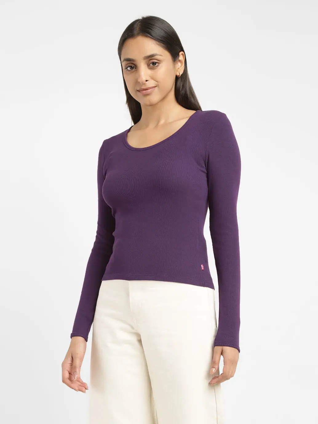 Women's Solid Scoop Neck Relaxed Fit T-Shirt 5