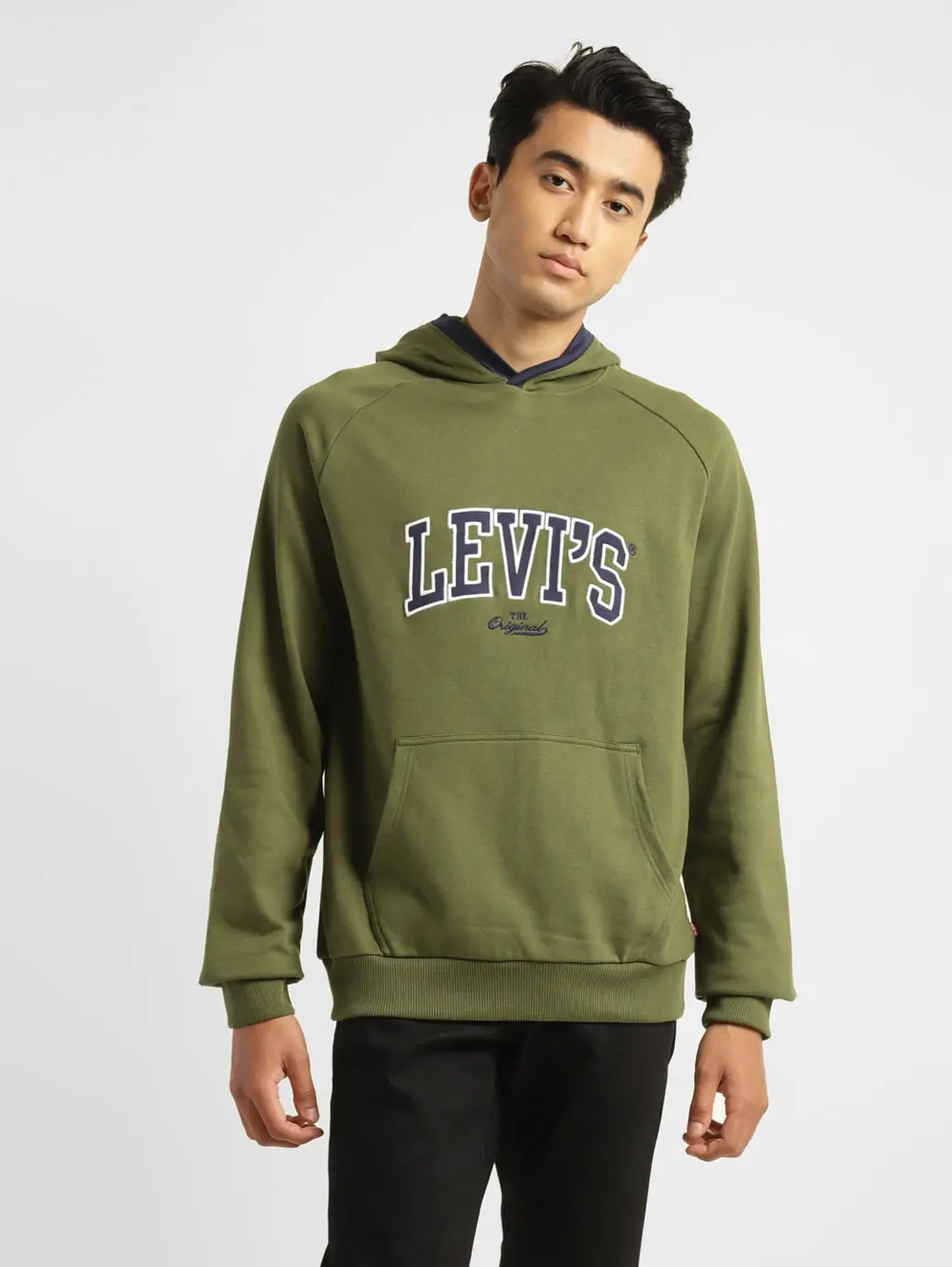 Men's Solid Green Hooded Sweatshirt 1