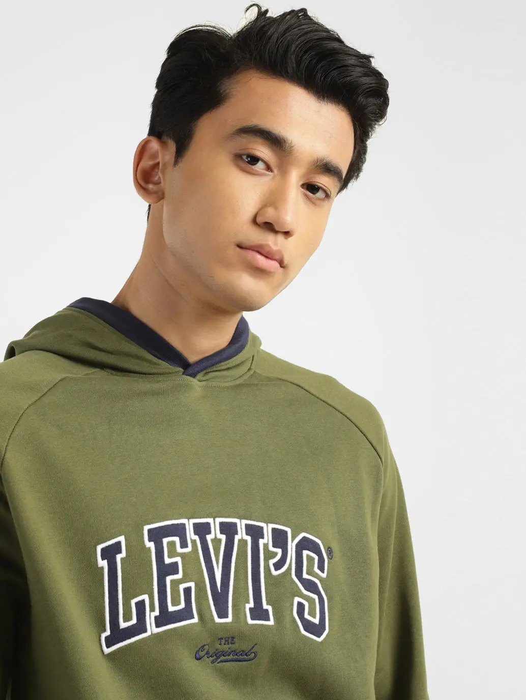 Men's Solid Green Hooded Sweatshirt 5