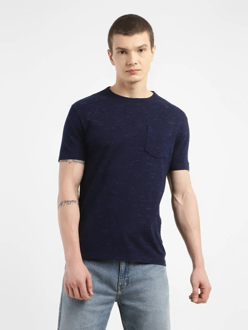 Men's Self Design Regular Fit T-Shirt 1