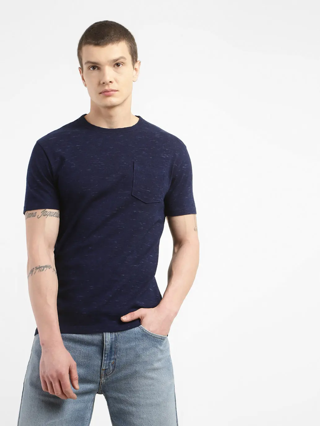 Men's Self Design Regular Fit T-Shirt 2