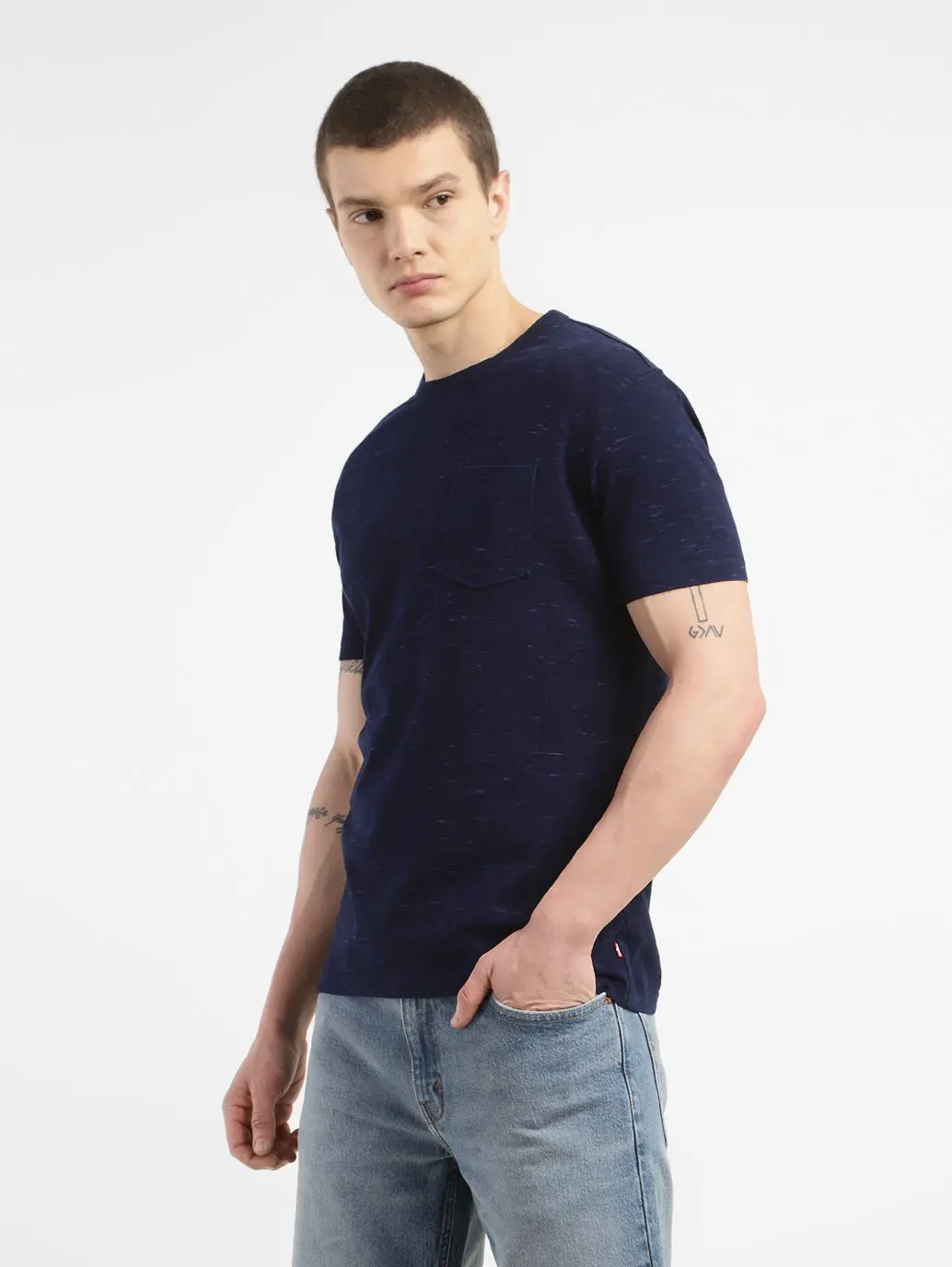Men's Self Design Regular Fit T-Shirt 4
