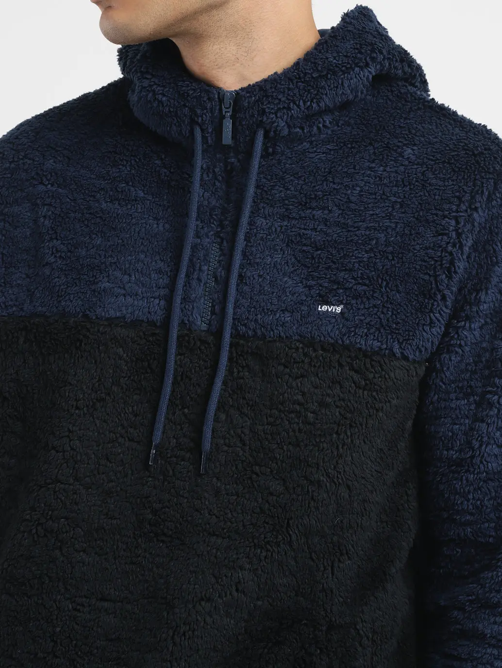 Men's Solid Blue Hooded Sweatshirt 5