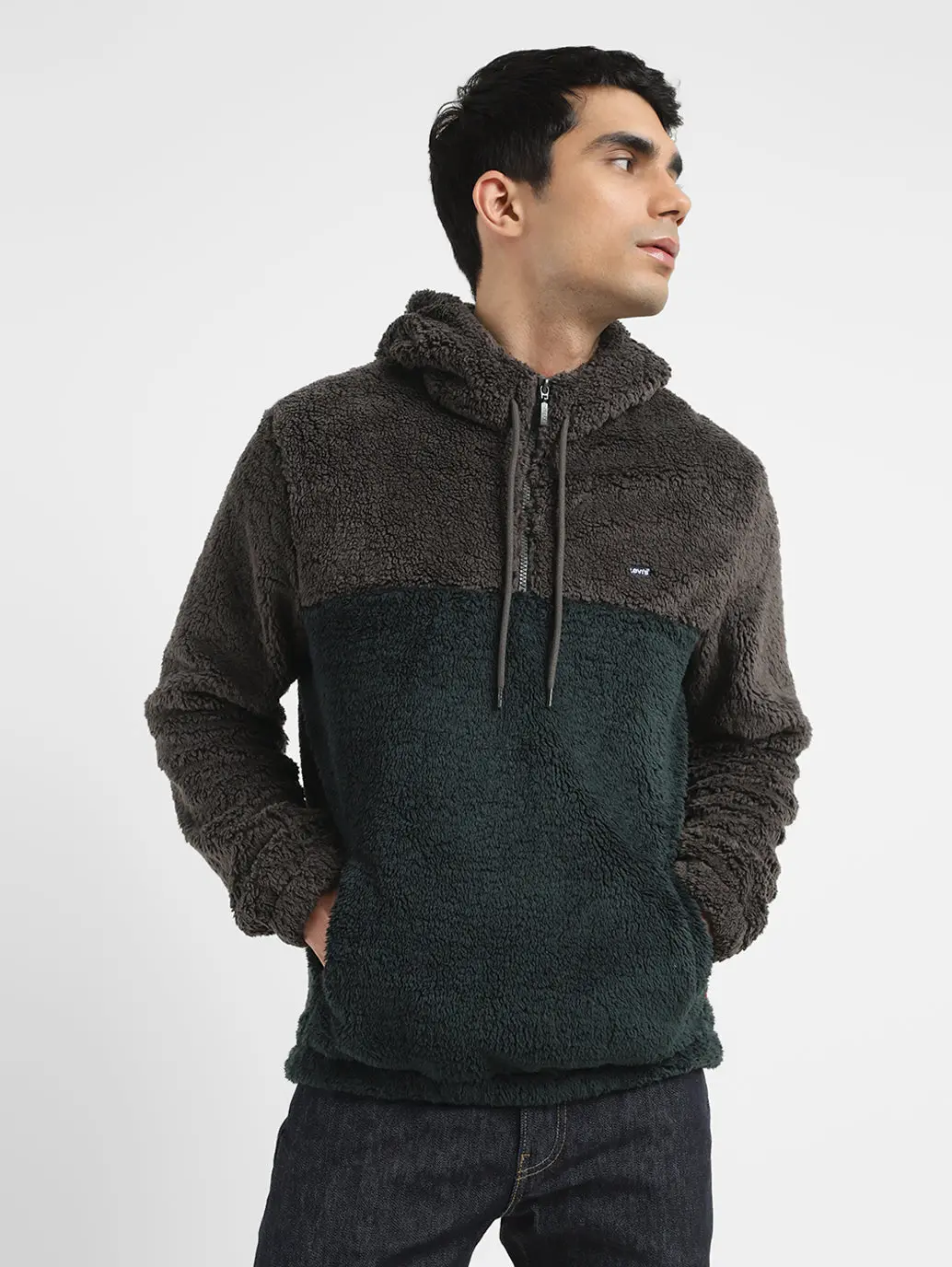 Men's Solid Grey Hooded Sweatshirt 1