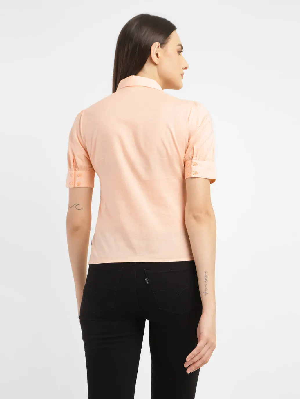Women's Textured Spread Collar Shirt 3