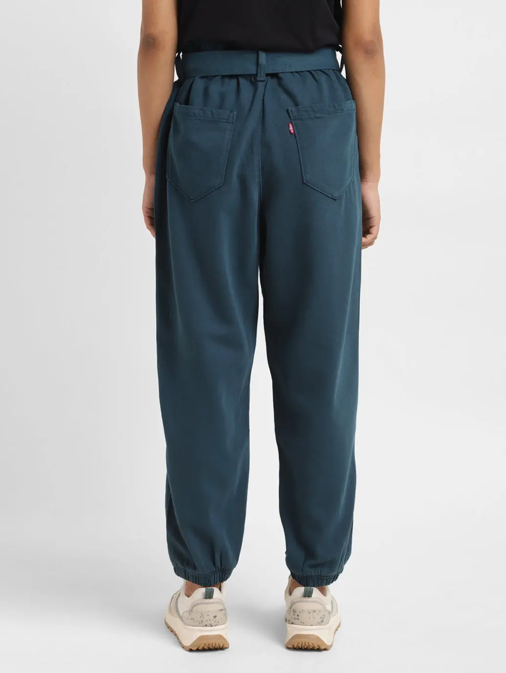 Women Mid Rise Teal Loose Tapered Fit Joggers 3