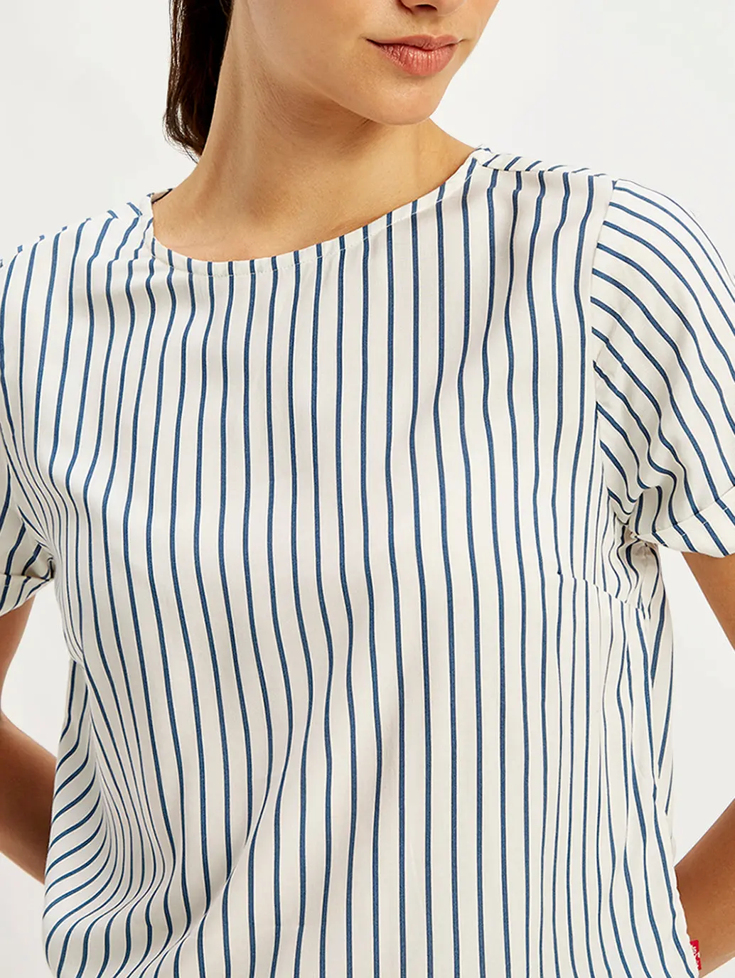 Women's Striped Round Neck Top 4