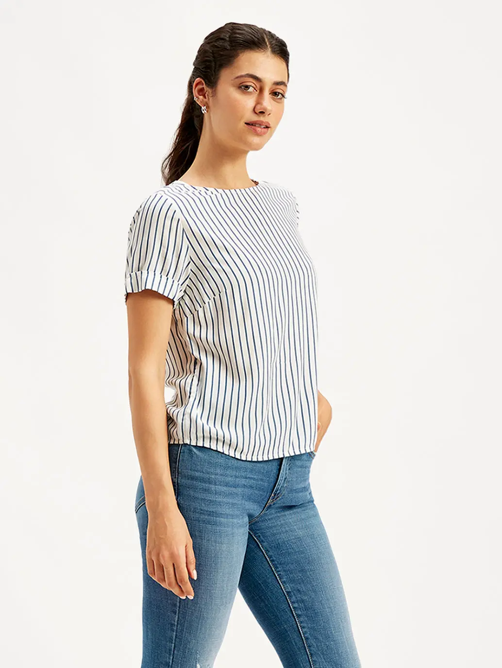 Women's Striped Round Neck Top 5