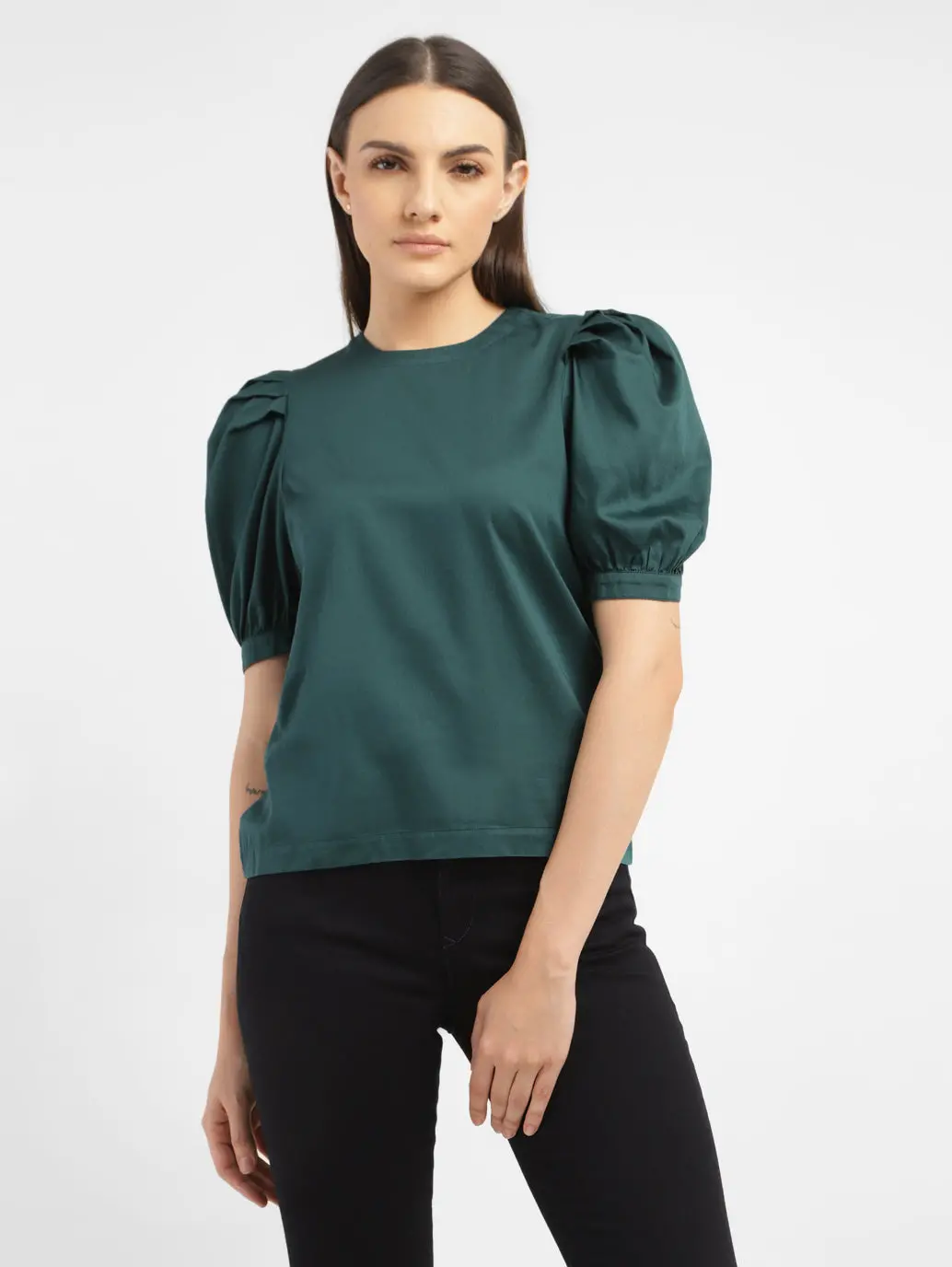 Women's Solid Round Neck Top 1