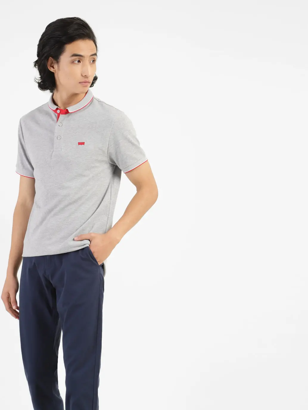 Men's Solid Polo T-Shirt Grey 1