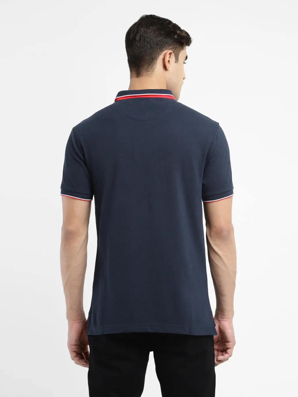 Men's Solid Polo Navy T-Shirt 3