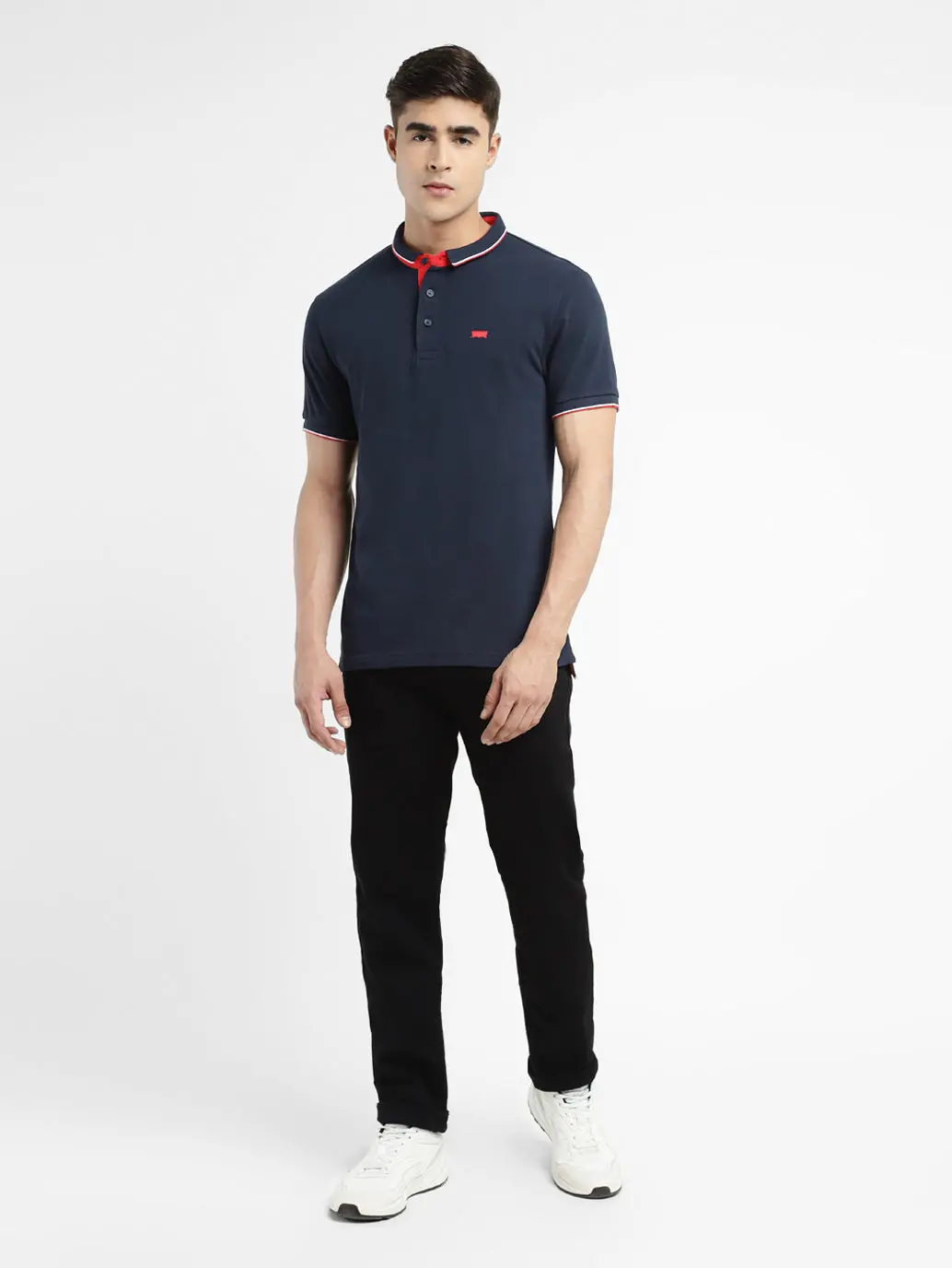 Men's Solid Polo Navy T-Shirt 5