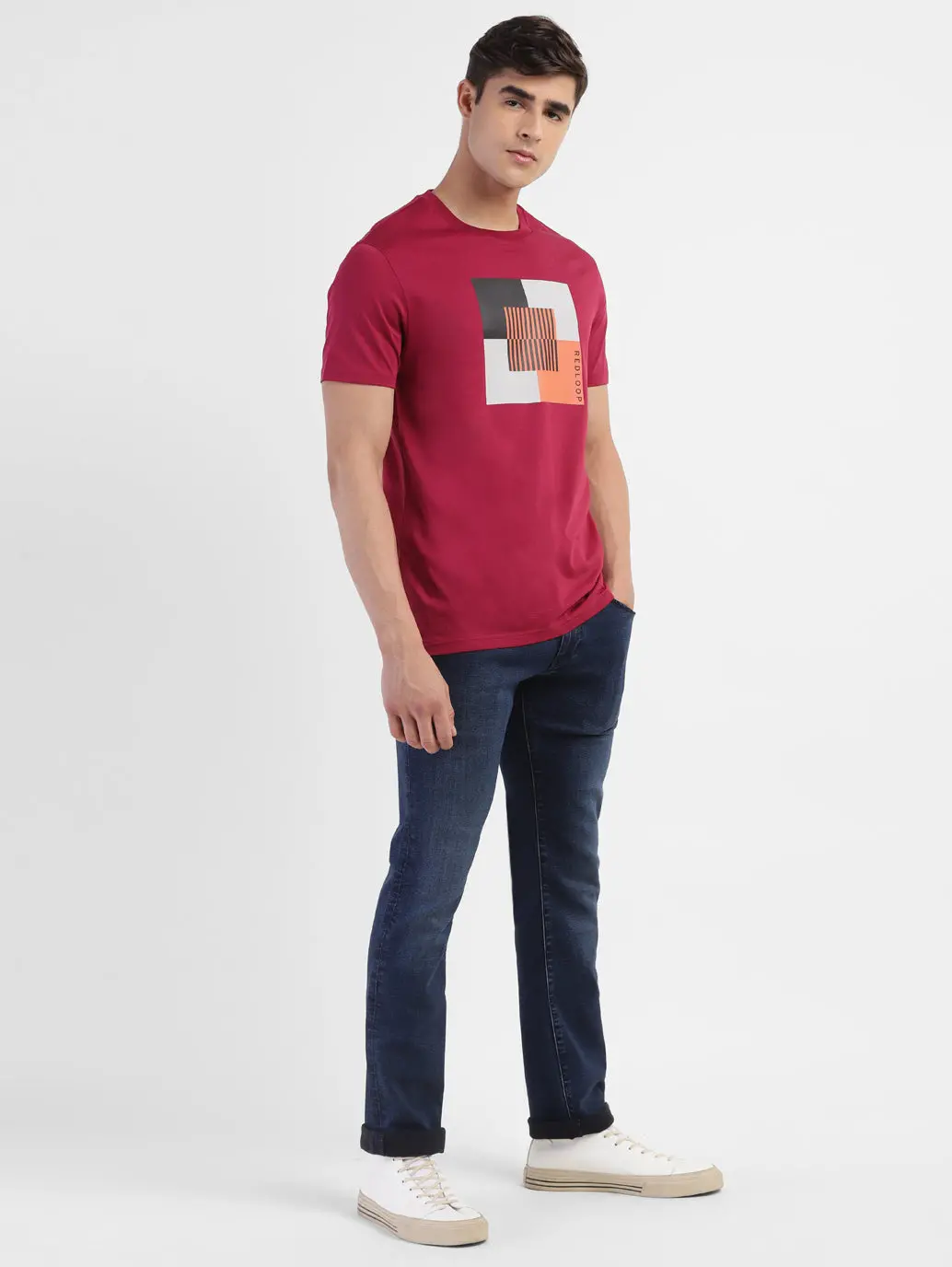 Men Slim Fit Graphics Print T-Shirt 1