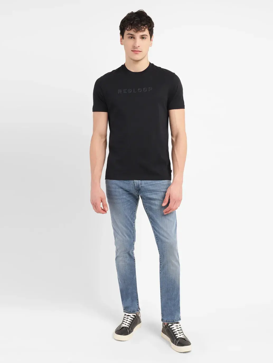 Men's Redloop Typographic Print Slim Fit T-Shirt 1