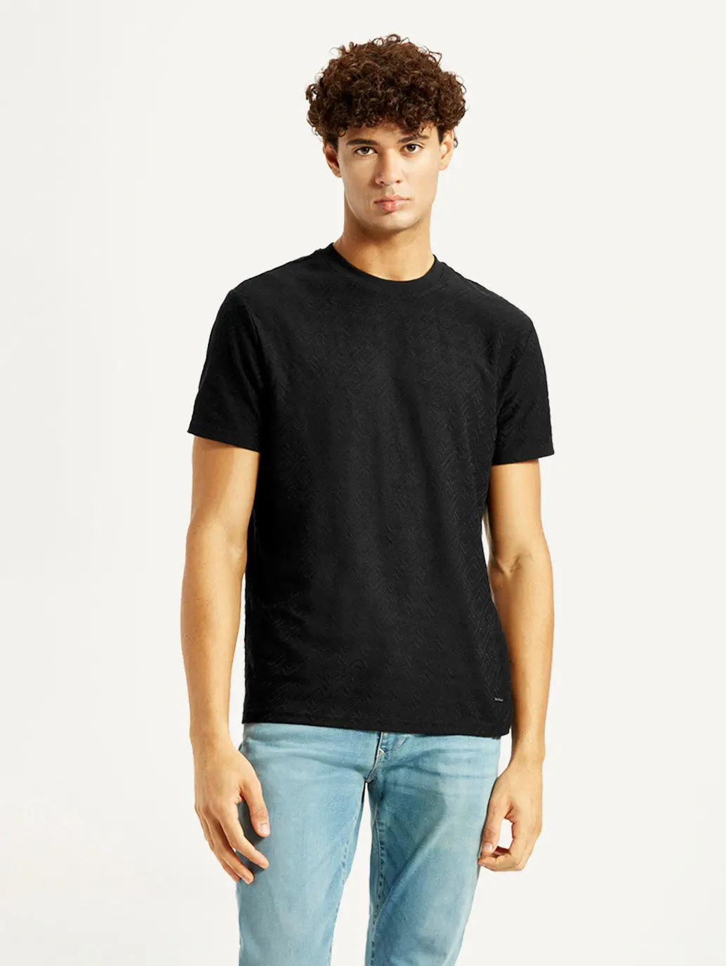 Men's Redloop Solid Black Slim Fit T-Shirt 6