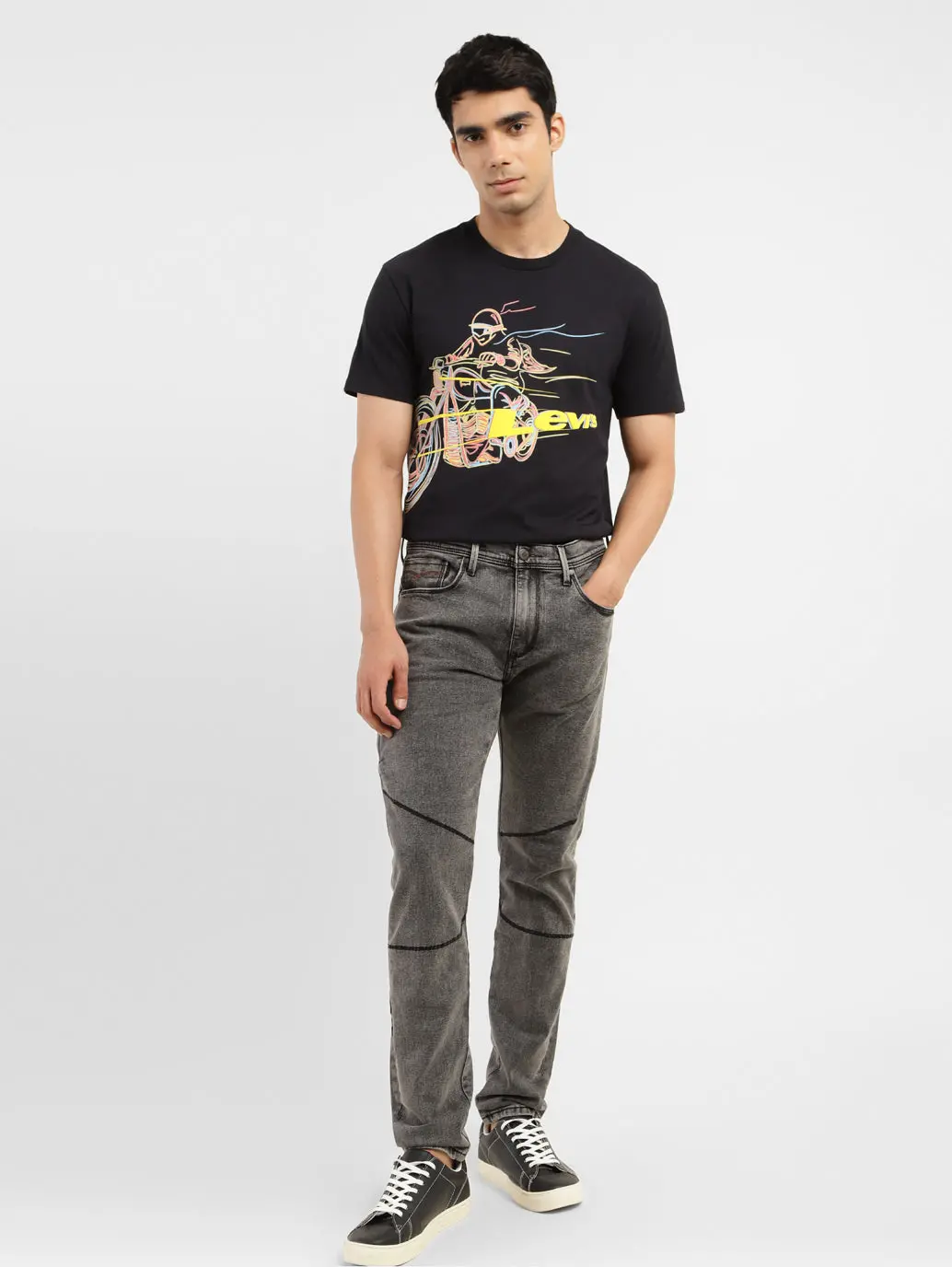 Men's 512 Grey Slim Tapered Fit Mid Rise Jeans 2