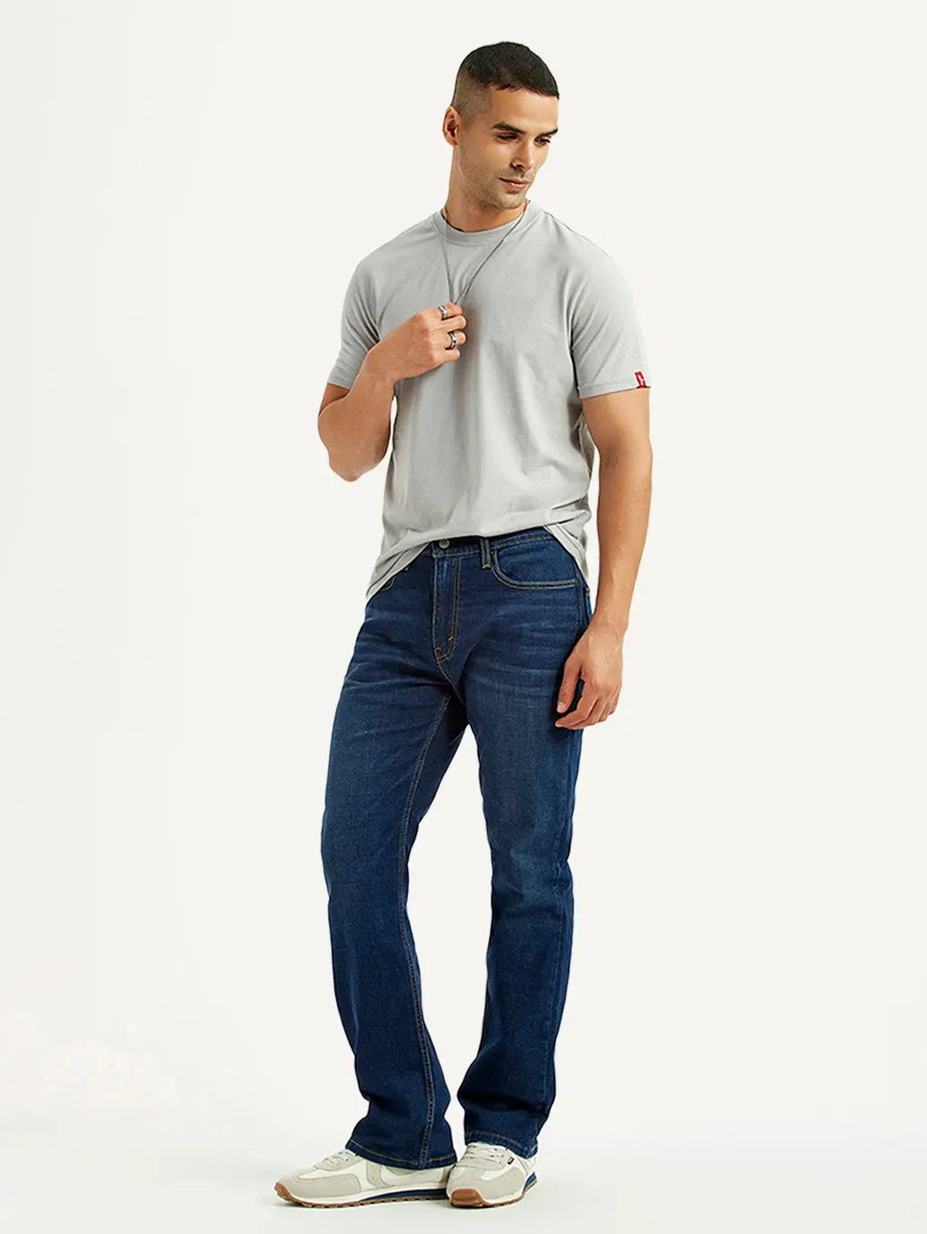 Men's 527 Dark Blue Slim Bootcut Fit Mid Rise Jeans 1