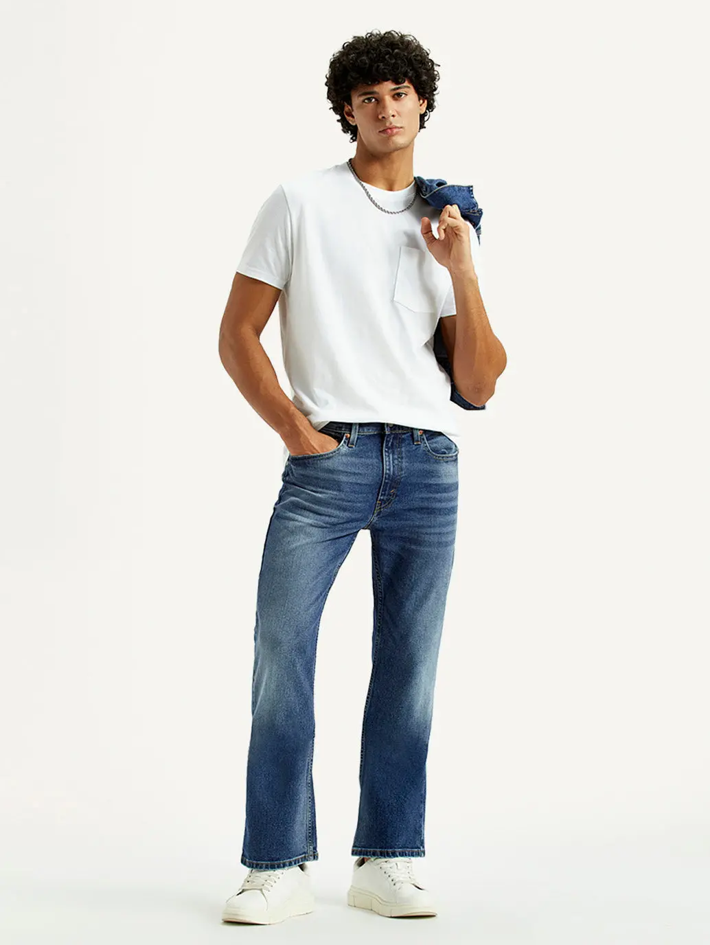 Men's 527 Med Indigo Bootcut Fit Mid Rise Kooltex Jeans 1
