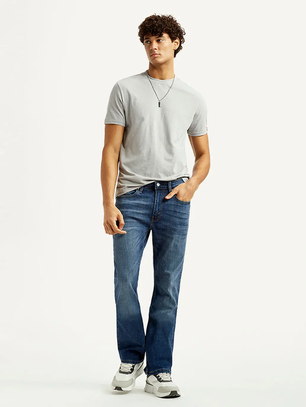 Men's 527 Blue Slim Bootcut Fit Mid Rise Jeans 1