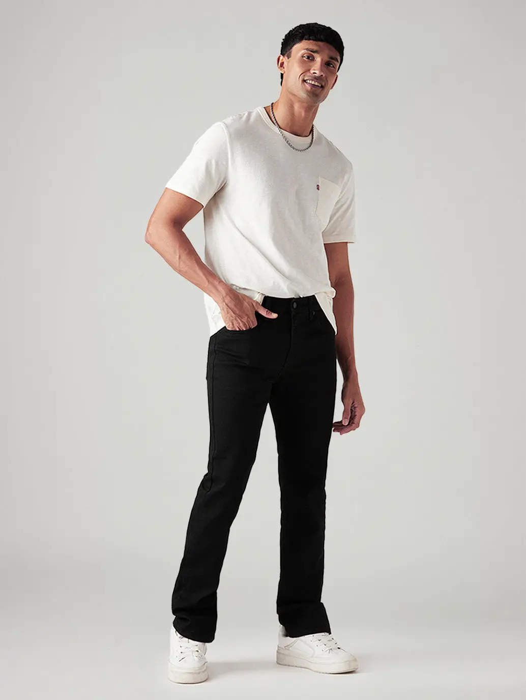 Men's 527 Black Bootcut Fit Mid Rise Jeans 1